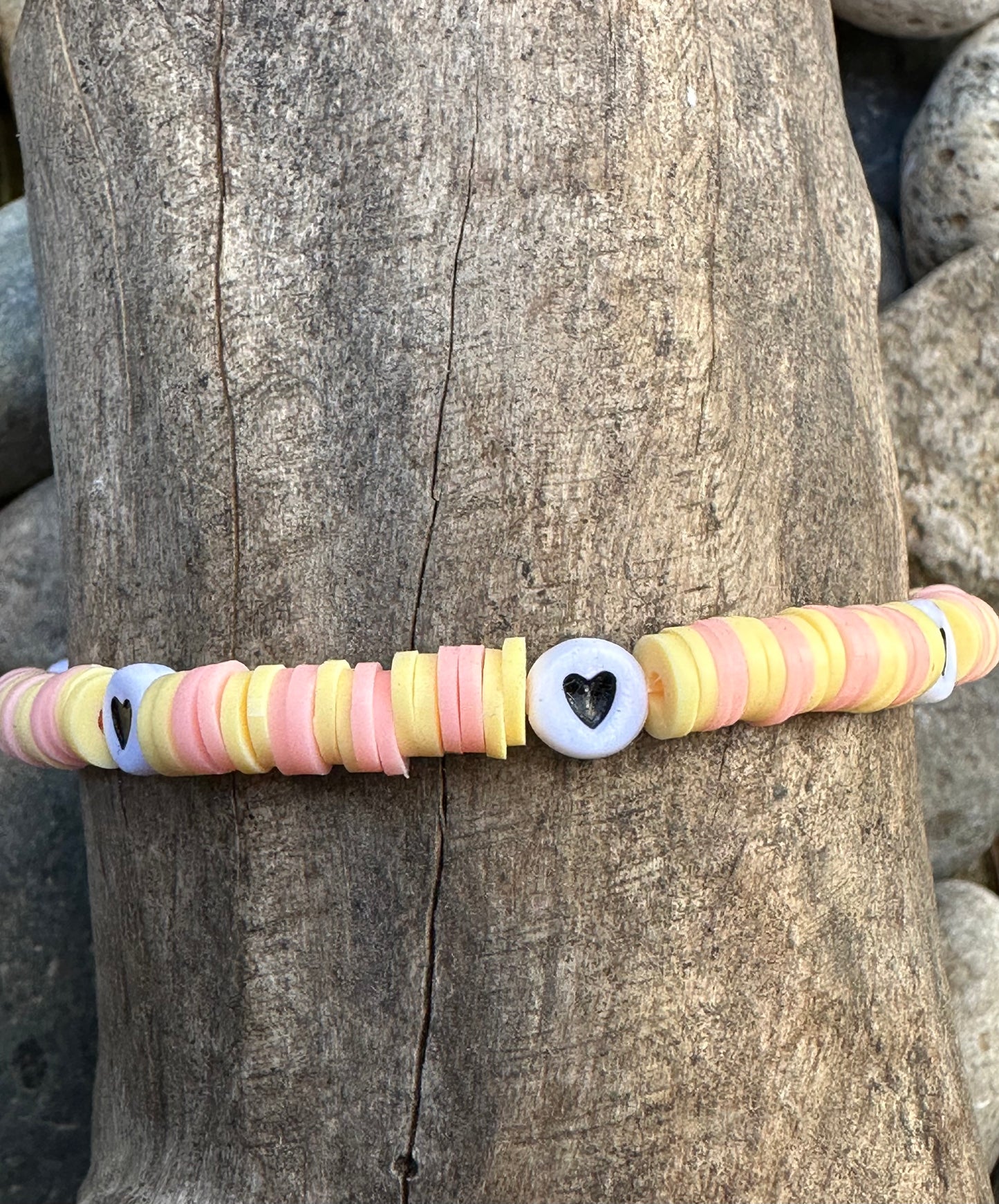 Yellow & Orange Heart Friendship Bracelet