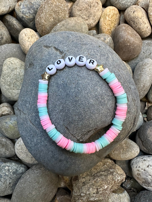 Pink/Blue 'lover'  friendship bracelet